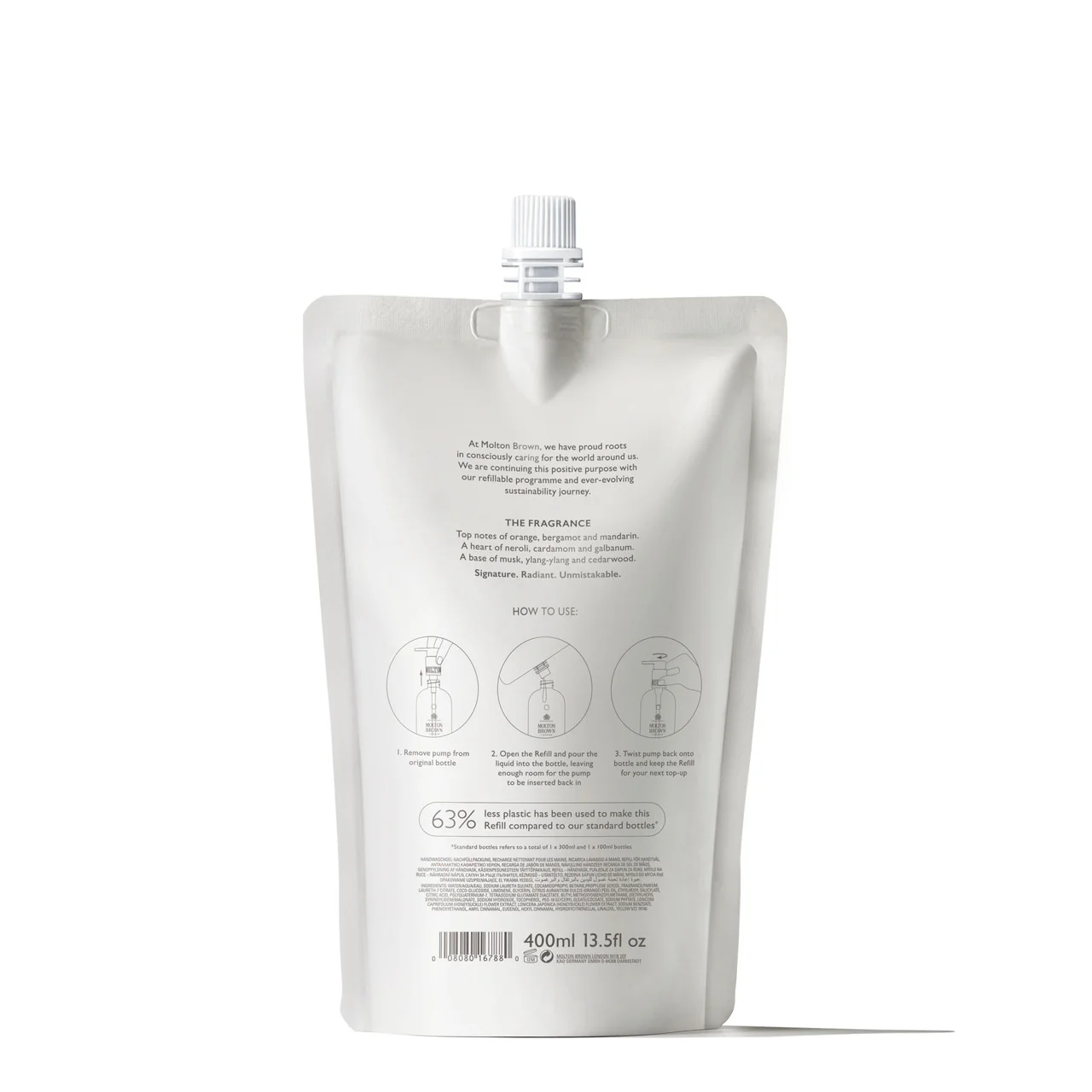 Orange & Bergamot Sapone Liquido Ricarica - Shower Gel - Molton Brown - Image 2